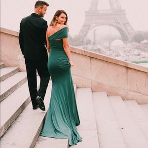 Emerald green long dress